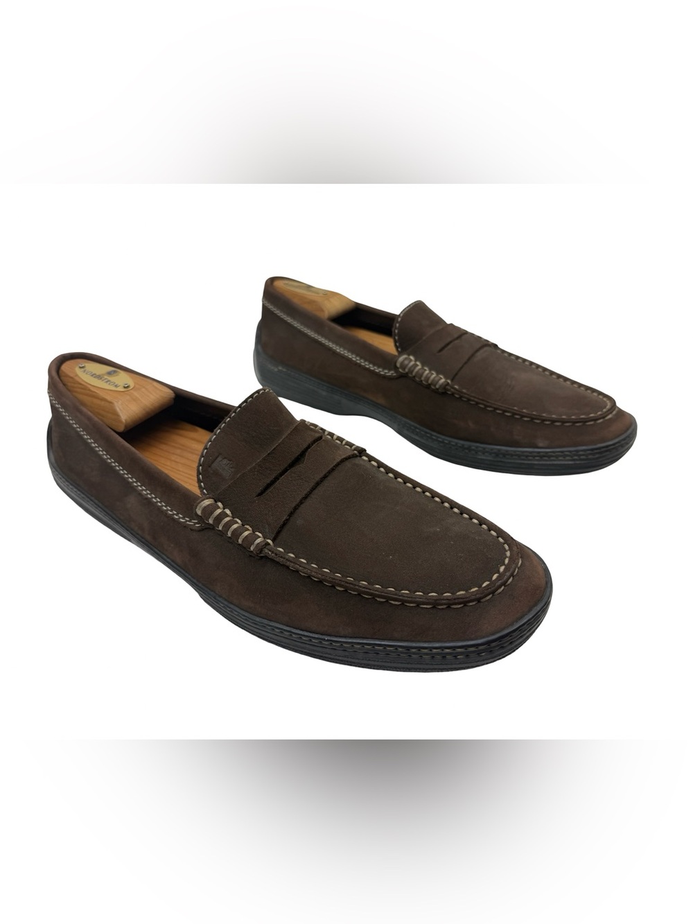 TODS Loafers Mens 9 Brown Soles Casual Slip-On Driving Penny Loafers Leather